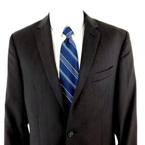 Joseph Jos A Bank Wool 2 Button Blazer 38R Or Slim Fit 40R‎ Brown Gray Striped